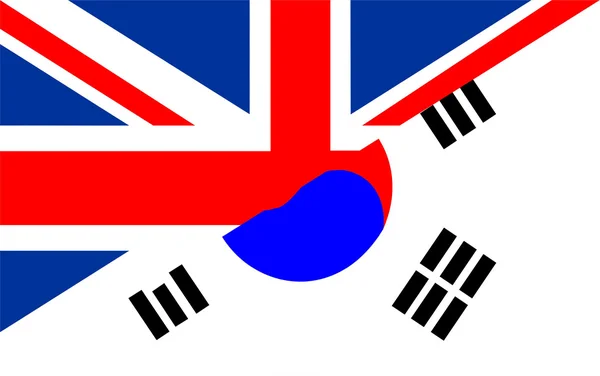 Coreia do Sul bandeira do Reino Unido — Fotografia de Stock