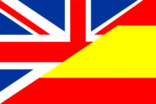 Spanien Storbritannien flagga — Stockfoto