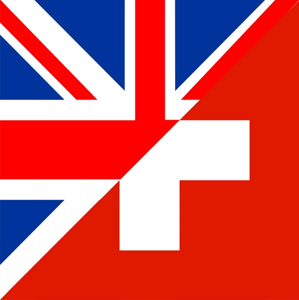 Svizzera bandiera del Regno Unito — Foto Stock