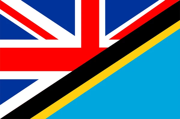 UK tanzania flagga — Stockfoto