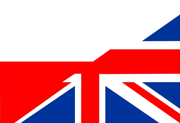 Ηνωμένο Βασίλειο σημαία Πολωνίας — Φωτογραφία Αρχείου