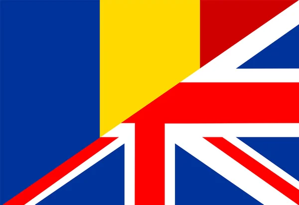 Прапор Румунії Великобританії — стокове фото