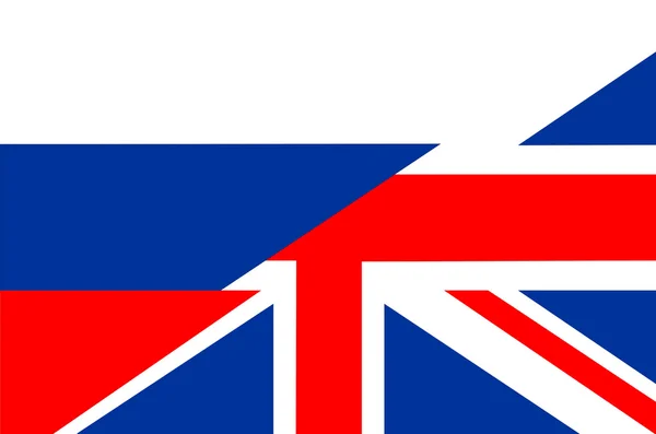 UK Rusko vlajka — Stock fotografie