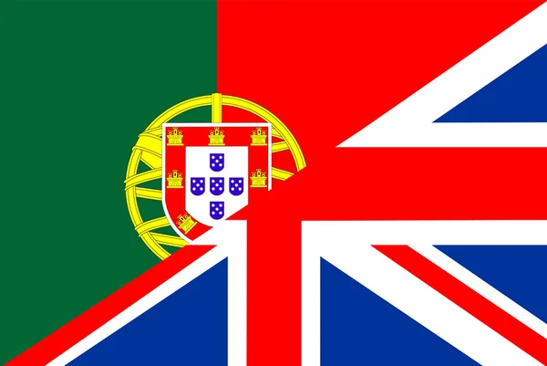 Iso-Britannia Portugalin lippu — kuvapankkivalokuva