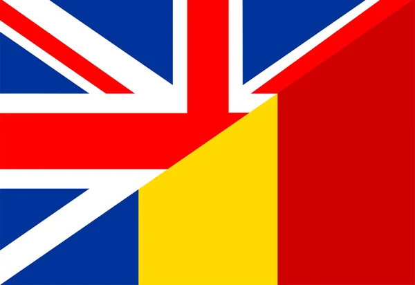 Bandera de Reino Unido romania — Foto de Stock