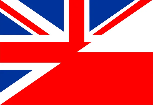 Verenigd Koninkrijk Polen vlag — Stockfoto
