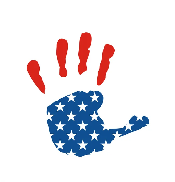 Mão da bandeira dos EUA — Fotografia de Stock