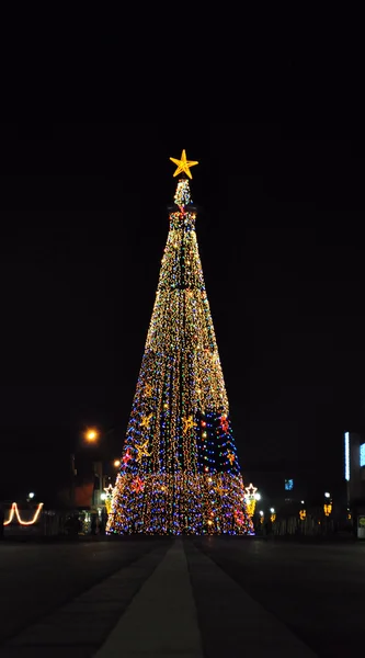 stock image Huge Christmas tree in the city centre