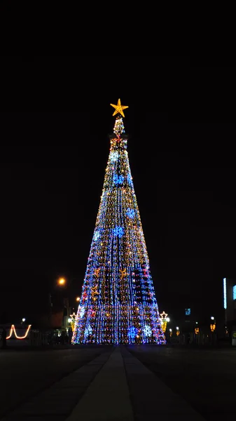 stock image Huge Christmas tree in the city centre