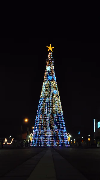 stock image Huge Christmas tree in the city centre