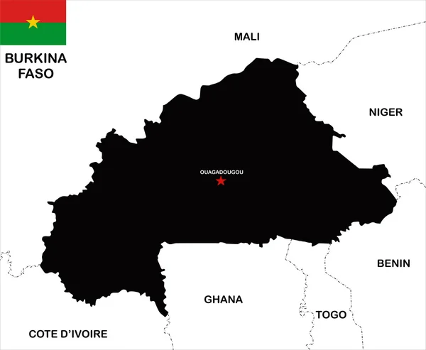 Mapa de Burkina Faso —  Fotos de Stock