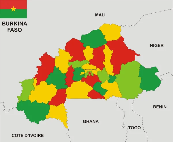 Mapa do Burquina Faso — Fotografia de Stock