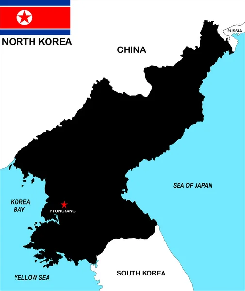 Corea del Norte Mapa —  Fotos de Stock