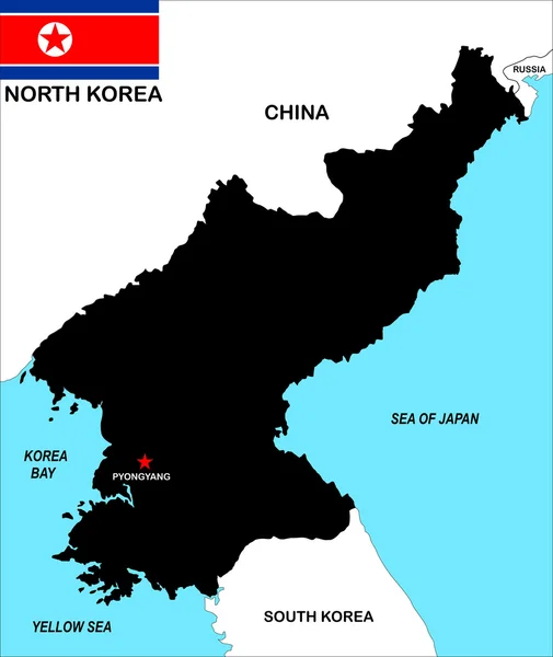 Mapa da Coreia do Norte — Fotografia de Stock