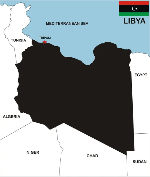 Líbia Térkép — Stock Fotó