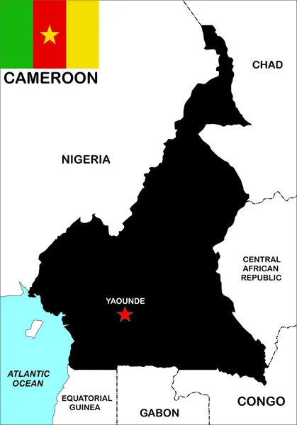 Cameroon map — Φωτογραφία Αρχείου