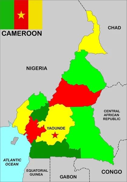 카메룬 지도 — 스톡 사진