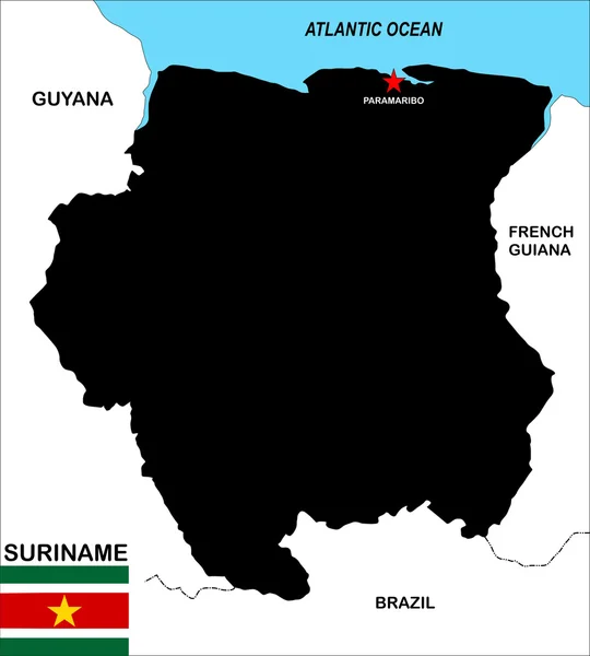 Mapa do Suriname — Fotografia de Stock