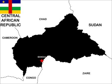 Central african republic map clipart