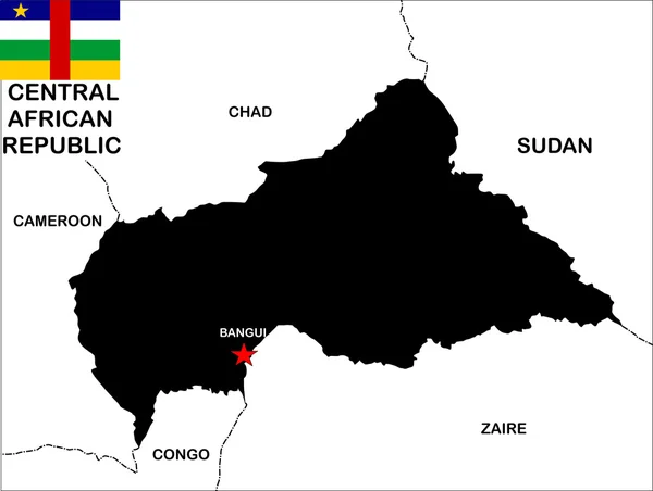 Orta Afrika Cumhuriyeti Haritası — Stok fotoğraf