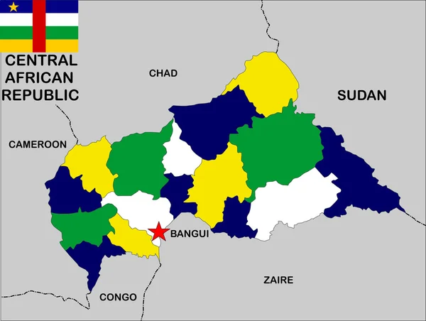 Mapa Středoafrické republiky — Stock fotografie