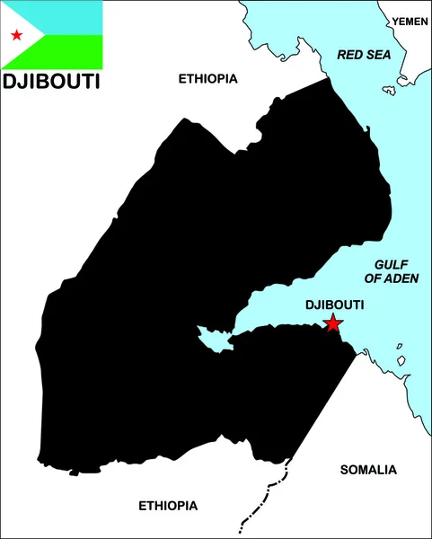 Χάρτης του Τζιμπουτί — Φωτογραφία Αρχείου