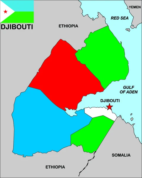 Yibuti mapa —  Fotos de Stock