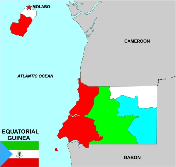 Χάρτης της Ισημερινής Γουινέας — Φωτογραφία Αρχείου