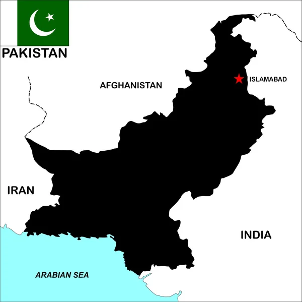 巴基斯坦地图 — 图库照片