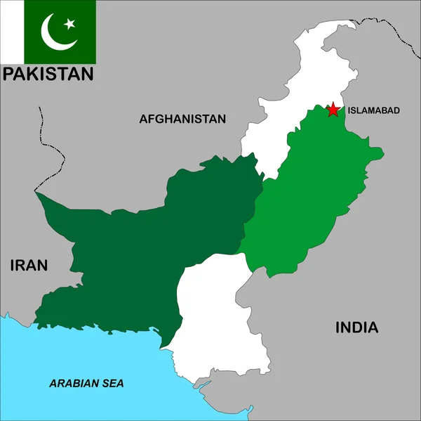 Πακιστάν Χάρτης — Φωτογραφία Αρχείου