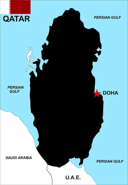 卡塔尔地图 — 图库照片