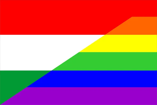 Bandiera gay ungherese — Foto Stock
