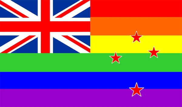 Bandiera gay Nuova Zelanda — Foto Stock