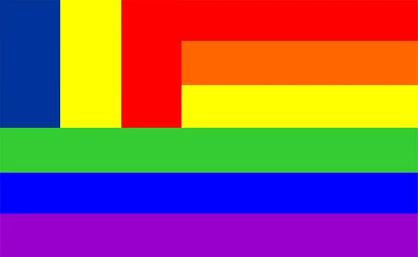 Gay flagga Rumänien — Stockfoto
