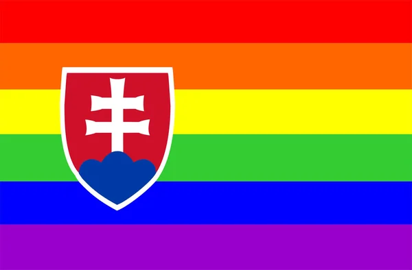 Gej flaga Słowacji — Zdjęcie stockowe