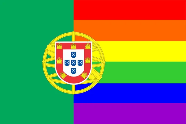 Bandeira gay portugal — Fotografia de Stock