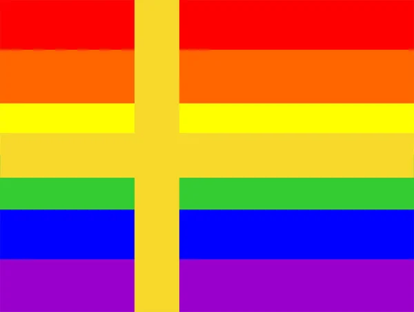 Gej flaga Szwecji — Zdjęcie stockowe