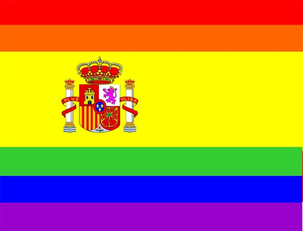 Schwulenflagge Spanien — Stockfoto