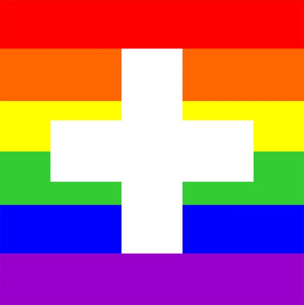 Gay flagga Schweiz — Stockfoto