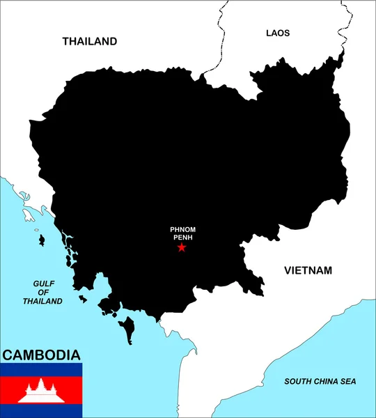 Карта Камбоджи — стоковое фото