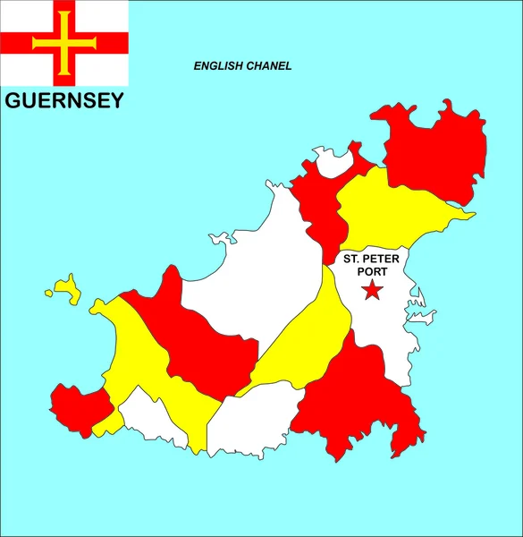 Guernsey hartă — Fotografie, imagine de stoc