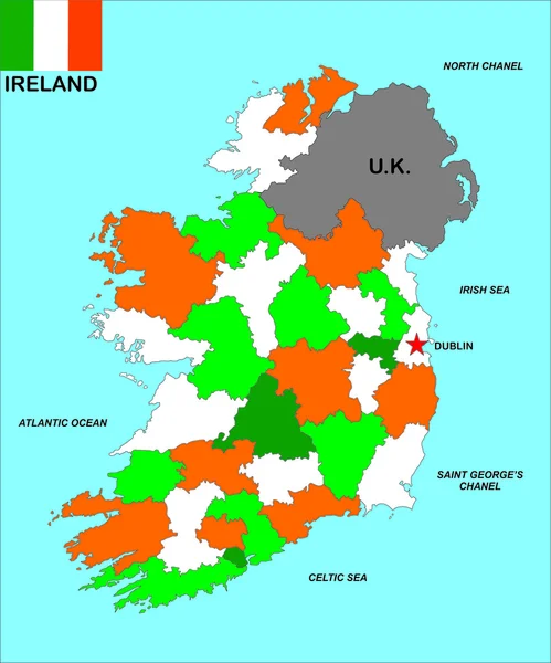 爱尔兰地图 — 图库照片