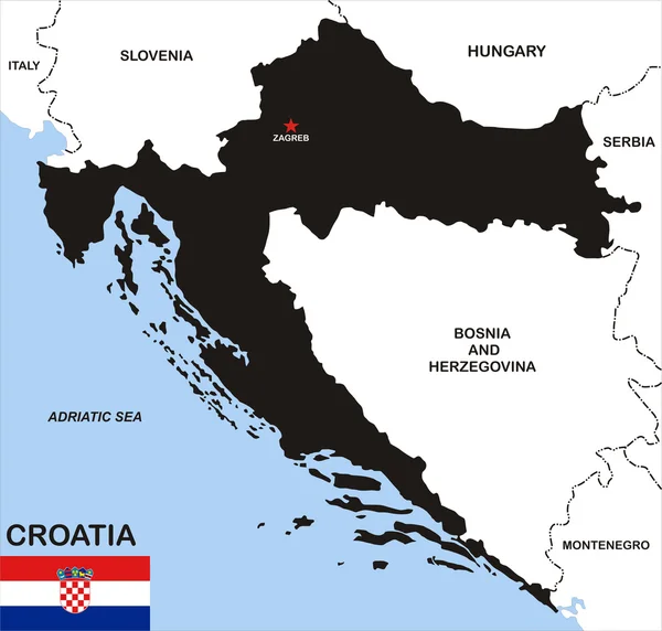Κροατία πολιτικό χάρτη — Φωτογραφία Αρχείου
