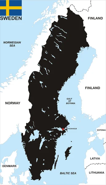 Suède carte politique — Photo