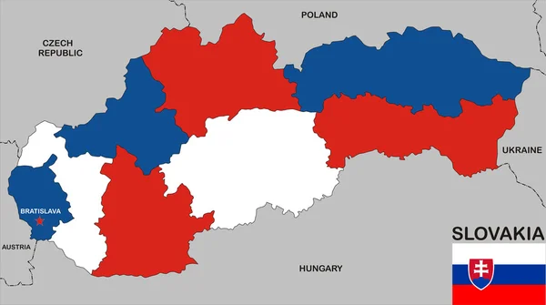 Eslovaquia mapa —  Fotos de Stock