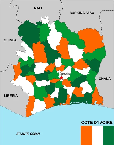 Кот д'Івуар карта — стокове фото