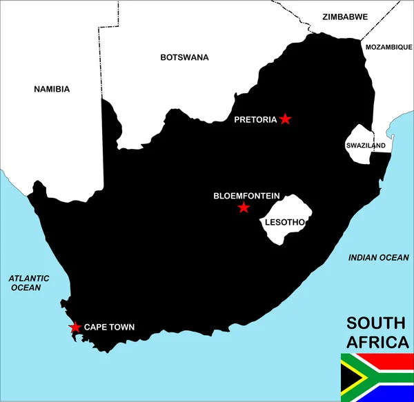 Sudáfrica mapa —  Fotos de Stock