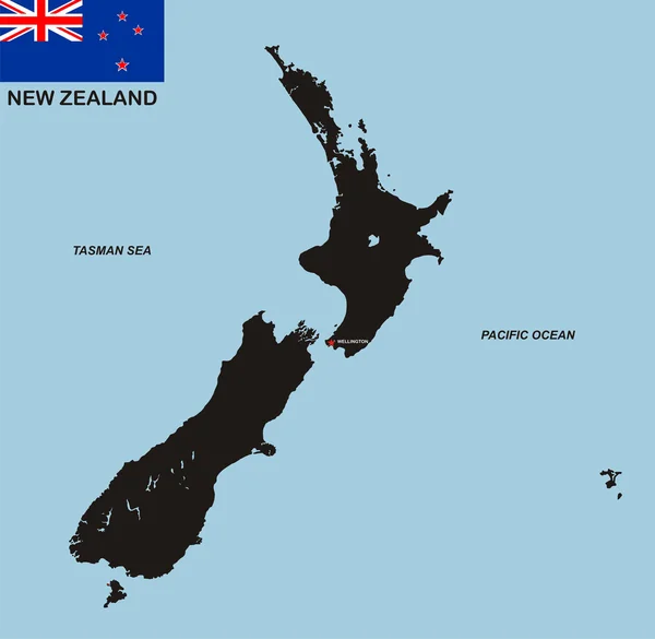 Mappa Nuova Zelanda — Foto Stock