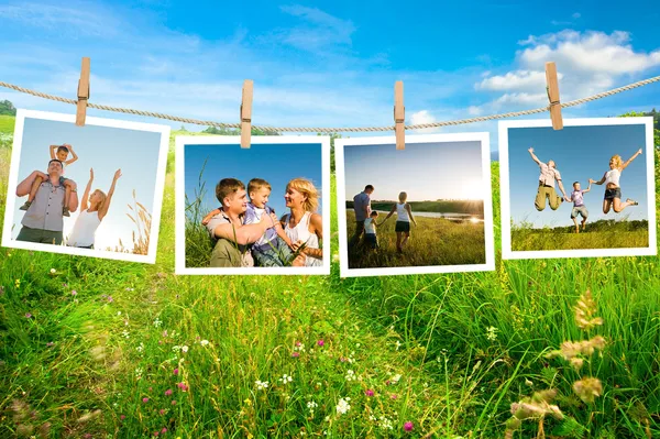 Happy family collage — Stock Photo, Image