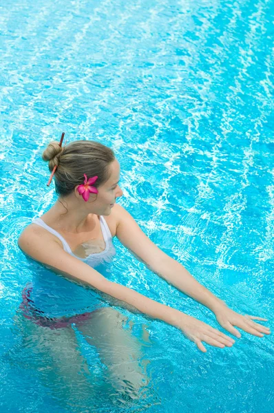 Girl in pool Stock Picture